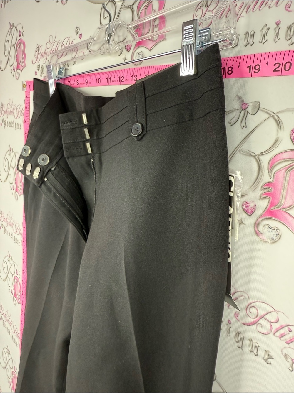 Suzy Shier pants buttons Black Dress Pants flare leg brand new with tags classic - Picture 8 of 15